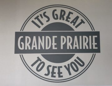 A Grande Prairie sign at Canadian Tire #344 in Grande Prairie, Alberta.