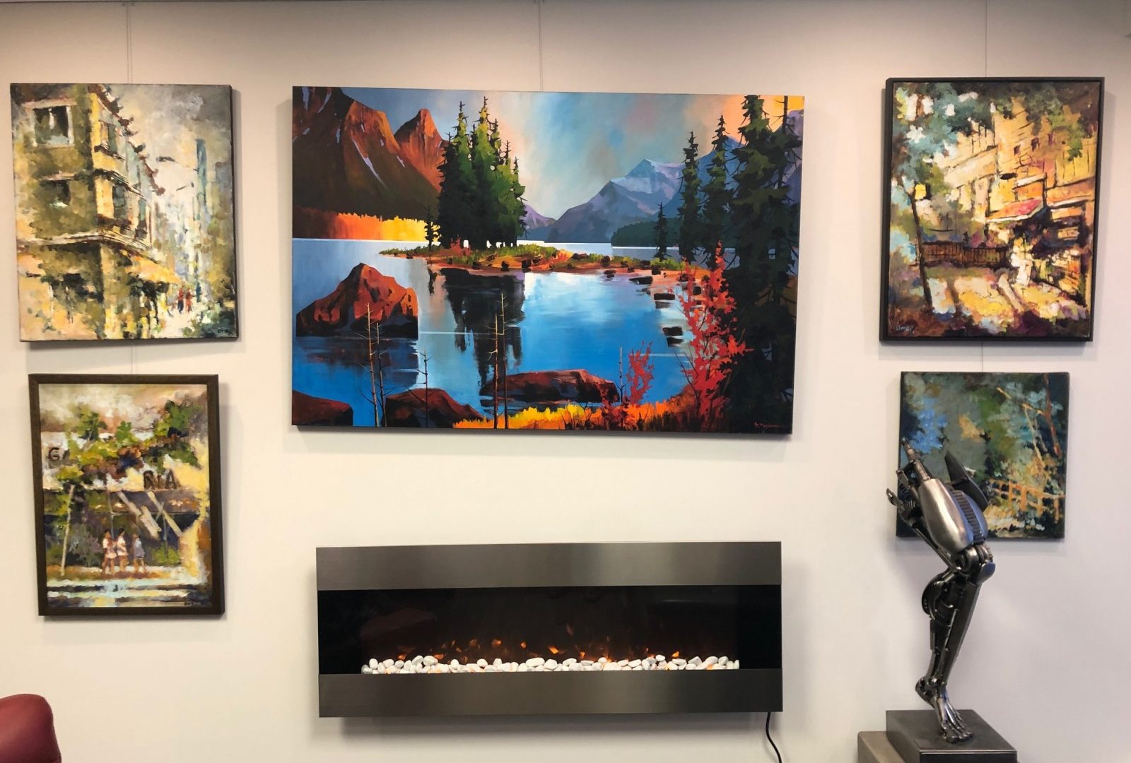 Grant Berg Gallery - Five pieces of artwork with a focus on a Mountain Landscape