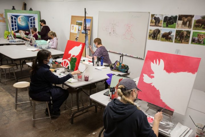 An art class group painting at the Centre for Creative Arts in Grande Prairie - Credit: Sean Trostem