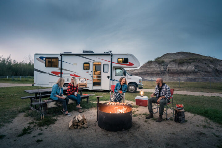 Sitting around a campfire in Grande Prairie Region