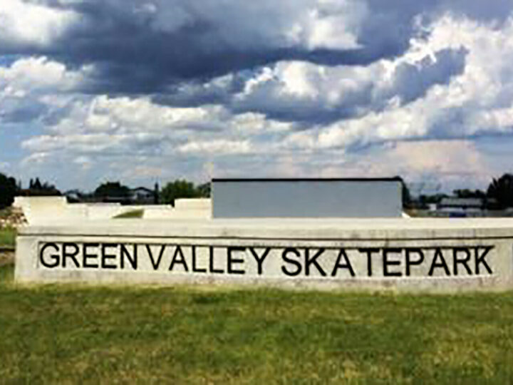 Skatepark sign in Valleyview