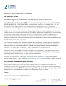 Northern Alberta Tourism Summit - Nov 4, 2025